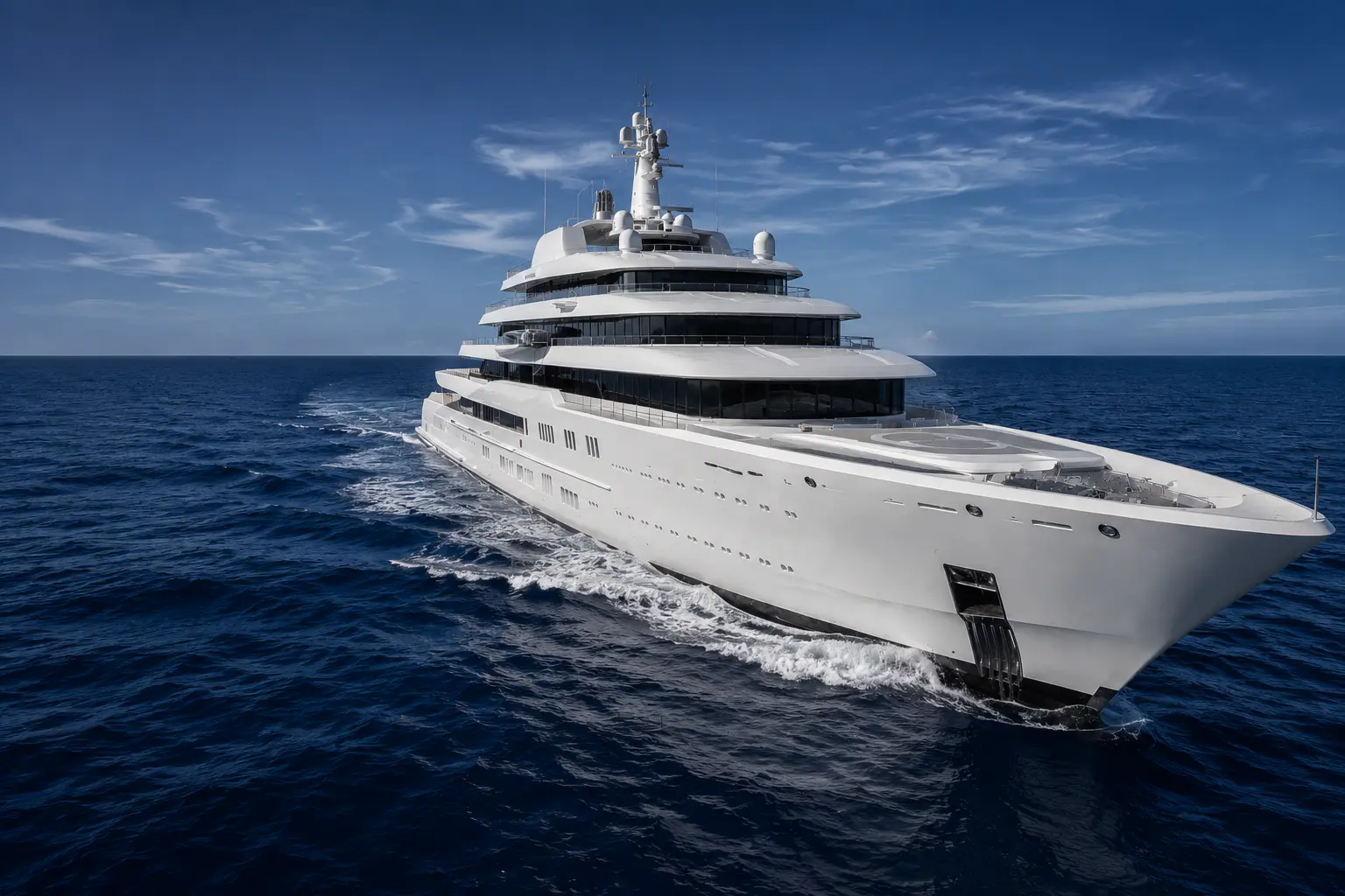 Superyacht glazing on the water
